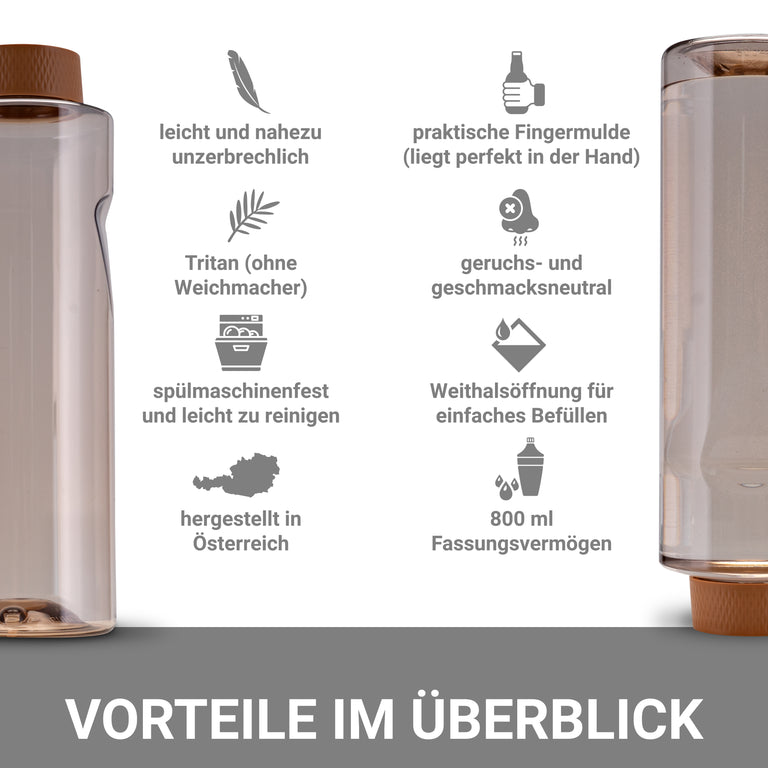 Kavodrink Premium Braun Trinkflasche 800 ml