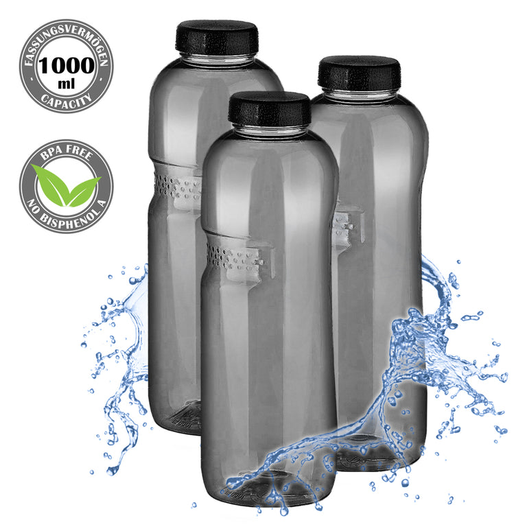 Kavodrink Classic Trinkflasche 1 Liter schwarz